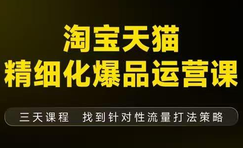 猫课子幽·淘宝天猫精细化爆品运营【音频+字幕+文档】(9月12-14杭州线下课)-橡木仓