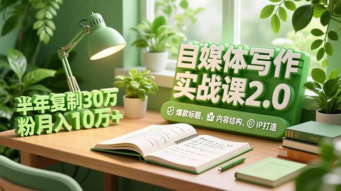 自媒体写作实战课2.0,爆款标题、内容结构、IP打造,半年复制30万粉月入10万+-橡木仓