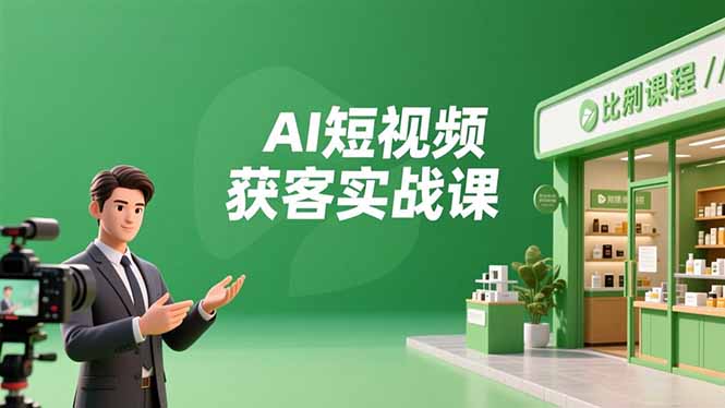AI短视频获客实战课,数字人创作、实体行业应用、精准引流,30天获取客源月入6万+-橡木仓