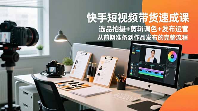 快手短视频带货速成课，选品拍摄+剪辑调色+发布运营，从前期准备到作品发布的完整流程-橡木仓