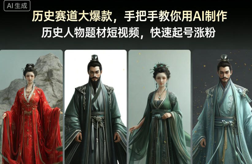 历史赛道大爆款,手把手教你用AI制作历史人物题材短视频,快速起号涨粉-橡木仓