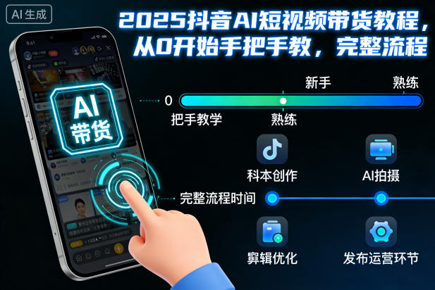 2025抖音AI短视频带货教程，从0开始手把手教，完整流程-橡木仓