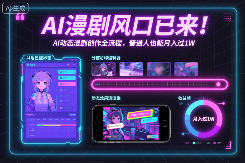 AI漫剧风口已来!AI动态漫剧创作全流程,普通人也能月入过1W-橡木仓