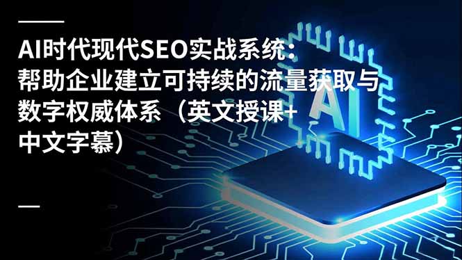 AI时代现代SEO实战系统:帮助企业建立可持续的流量获取与数字权威体系(英文授课+中文字幕-橡木仓