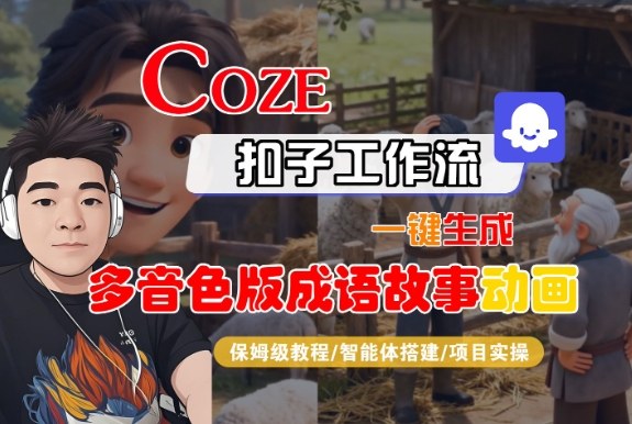 Coze扣子智能体工作流一键生成“多音色版成语故事“动画，全流程保姆级教学-橡木仓