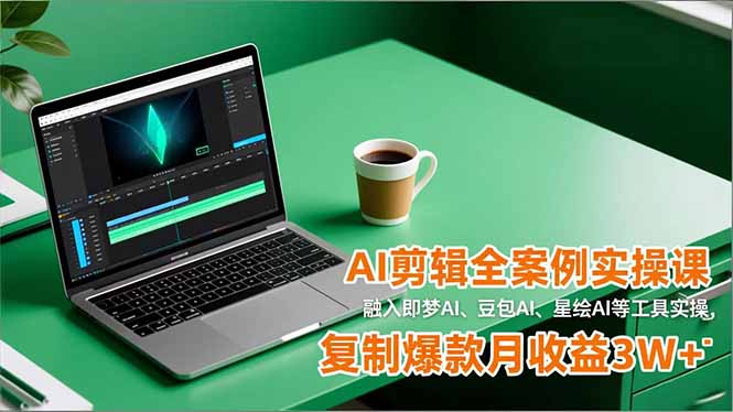 AI剪辑全案例实操课，融入即梦AI、豆包AI、星绘AI等工具实操，复制爆款月收益3W+-橡木仓