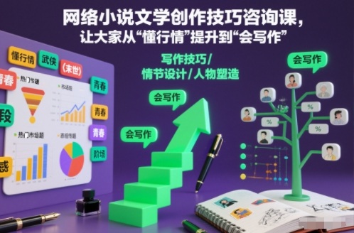 网络小说文学创作技巧咨询课,让大家从“懂行情”提升到”会写作”的高度-橡木仓