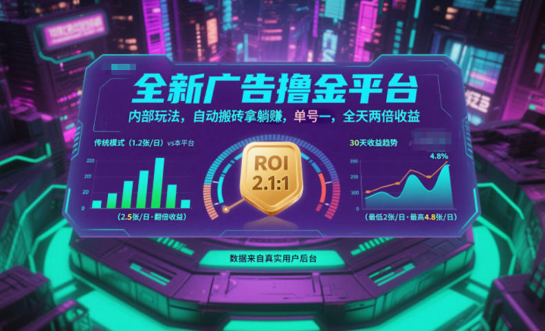 全新广告撸金平台,内部玩法,自动搬砖拿躺賺,单号一天保底2张+,全天两倍收益【揭秘】-橡木仓