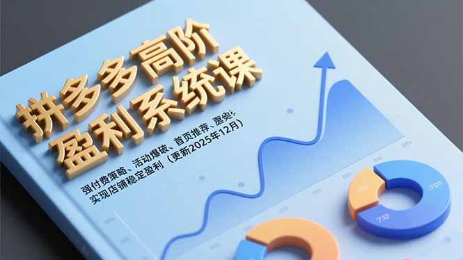 拼多多高阶盈利系统课,强付费策略、活动爆破、首页推荐,实现店铺稳定盈利(更新12月-橡木仓