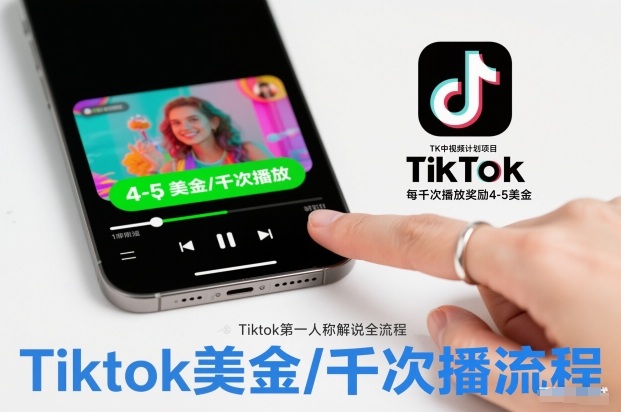 TK中视频计划项目,Tiktok第一人称解说流程,每干次播放奖励4-5美金-橡木仓