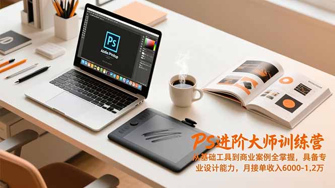 PS进阶大师训练营,从基础工具到商业案例全掌握,具备专业设计能力,月接单收入6000-1.2万-橡木仓