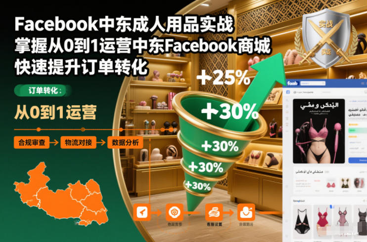 Facebook中东成人用品实战,掌握从0到1运营中东Facebook商城,快速提升订单转化-橡木仓