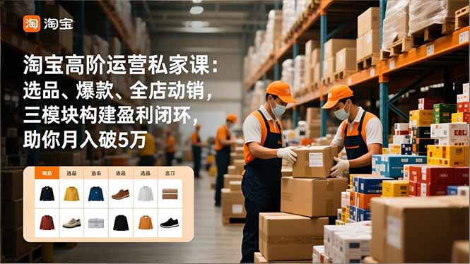 淘宝高阶运营私家课:选品、爆款、全店动销,三模块构建盈利闭环,助你月入破5万-橡木仓