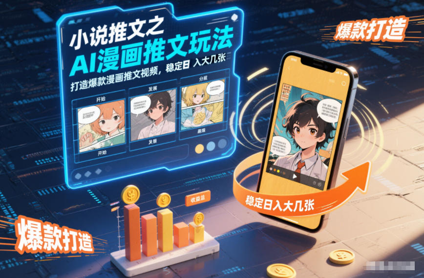 小说推文之AI漫画推文玩法，打造爆款漫画推文视频，稳定日入大几张-橡木仓