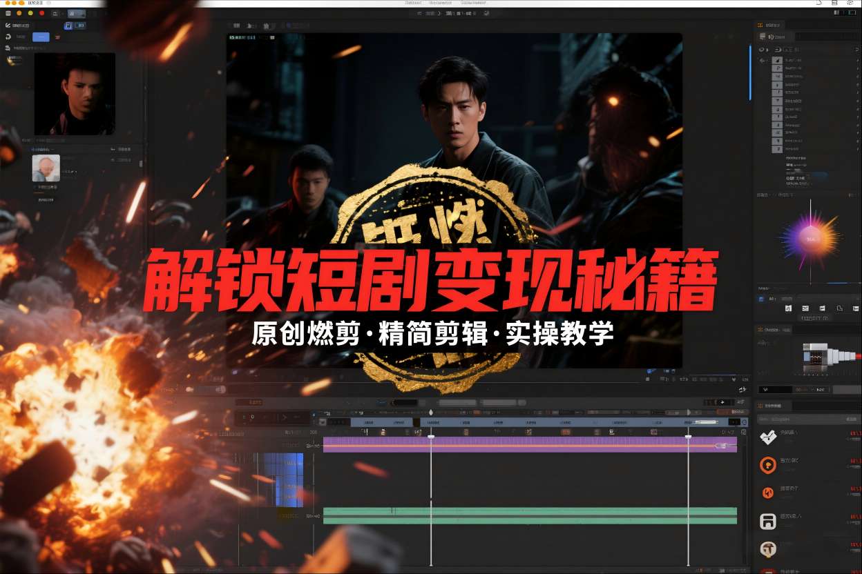 短剧拉新之原创燃剪精简剪辑实操课，解锁短剧变现秘籍-橡木仓