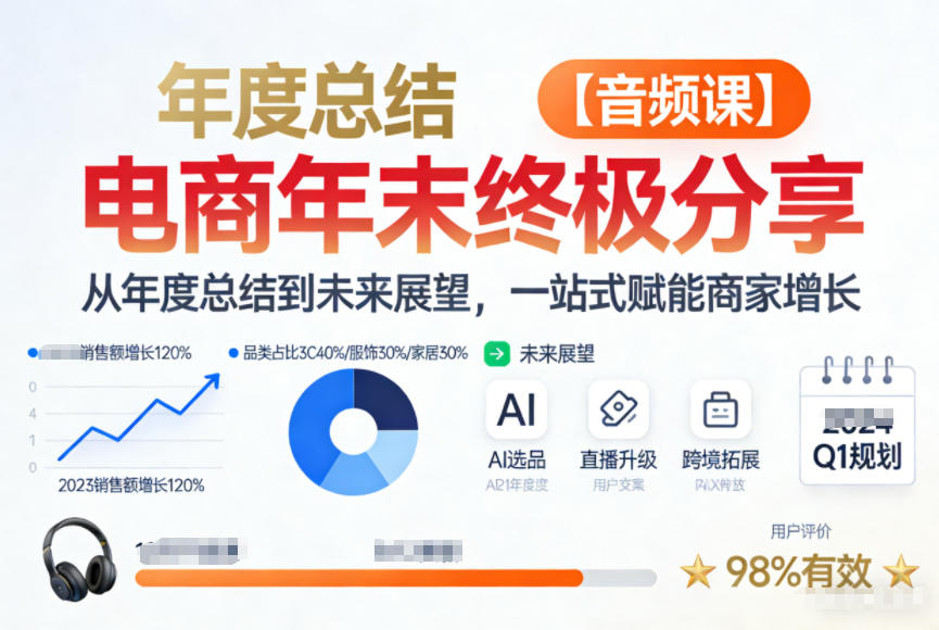 电商年未终极分享，从年度总结到未来展望，一站式赋能商家增长【音频课】-橡木仓