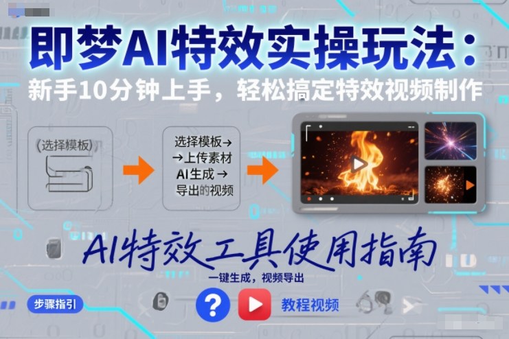 即梦AI特效实操玩法：新手10分钟上手，轻松搞定特效视频制作-橡木仓