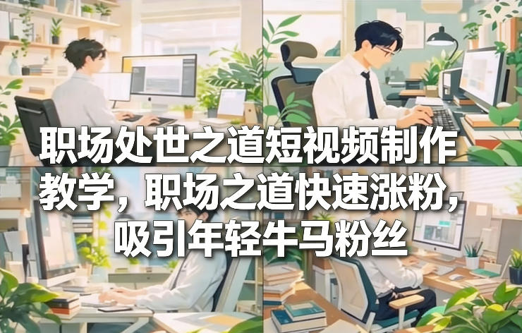 职场处世之道短视频制作教学,职场之道快速涨粉,吸引年轻牛马粉丝-橡木仓