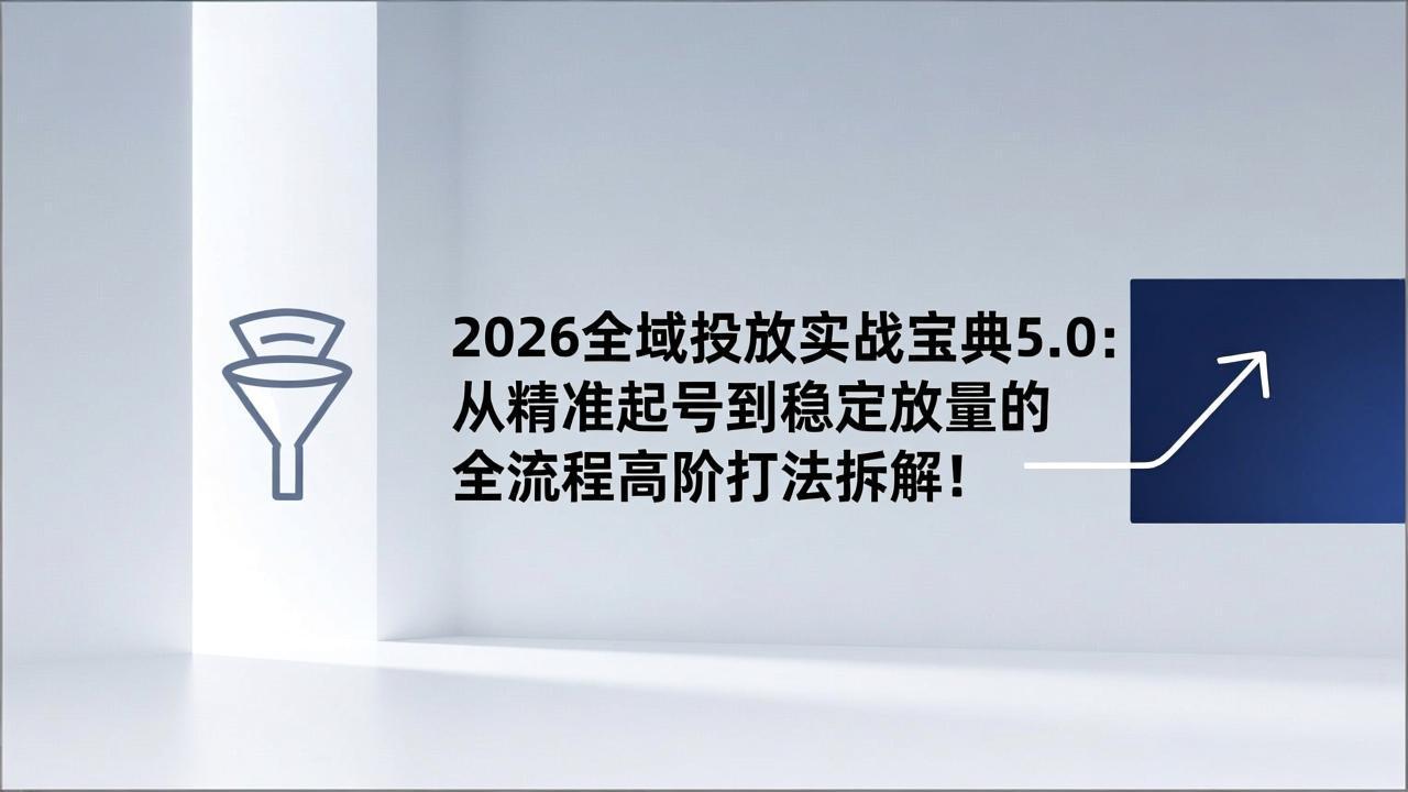 2026全域投放实战宝典5.0：从精准起号到稳定放量的全流程高阶打法拆解！-橡木仓