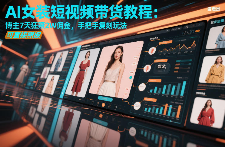 AI女装短视频带货教程：博主7天狂賺2W佣金，手把手复刻玩法，可直接照搬-橡木仓