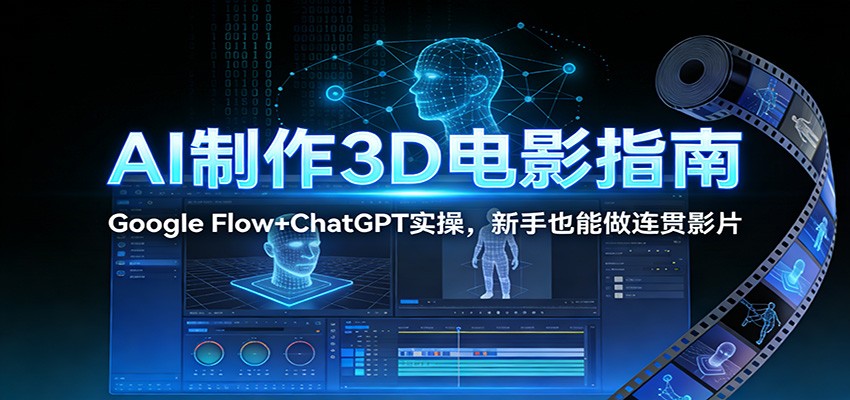 AI制作3D电影指南：Google Flow+ChatGPT实操，新手也能做连贯影片-橡木仓