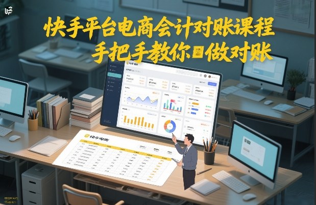 快手平台电商会计对账课程，手把手教你做对账-橡木仓