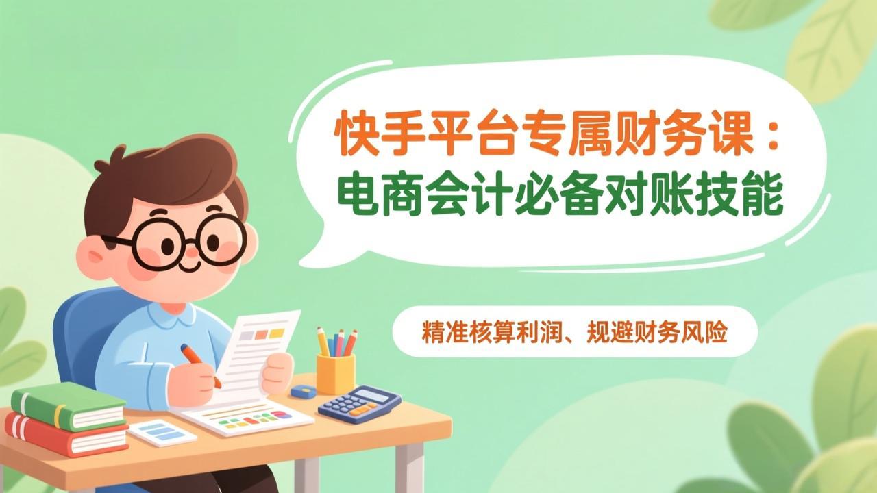 快手平台专属财务课：电商会计必备对账技能，精准核算利润、规避财务风险-橡木仓