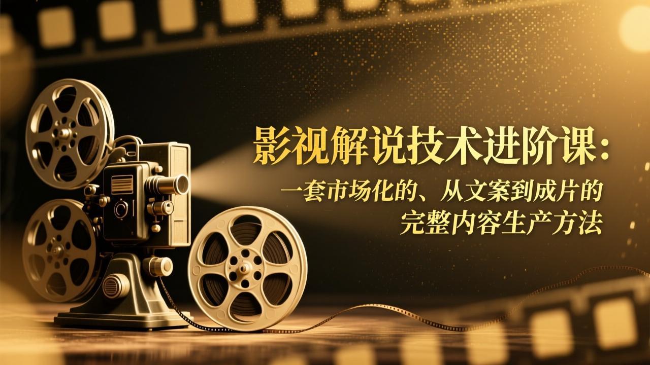 影视解说技术进阶课：一套市场化的、从文案到成片的完整内容生产方法-橡木仓