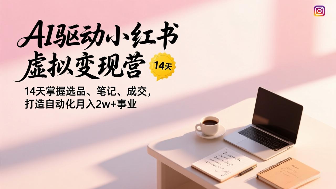 AI驱动小红书虚拟变现营，14天掌握选品、笔记、成交，打造自动化月入2w+事业-橡木仓