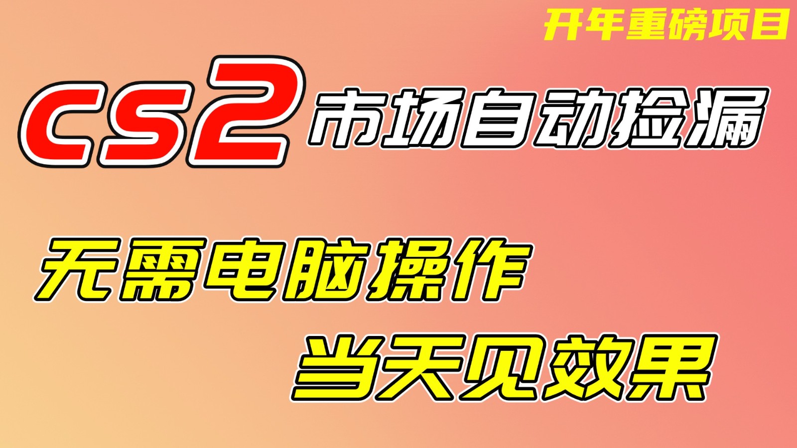 CS2市场挂机项，无需电脑操作，无需进入游戏，当天见效果，支持任何形式验证-橡木仓