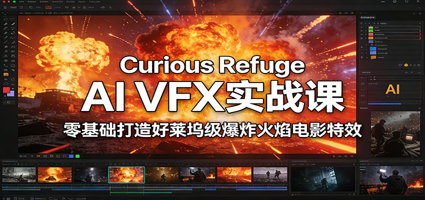 Curious Refuge AI VFX实战课，零基础打造好莱坞级爆炸火焰电影特效-橡木仓
