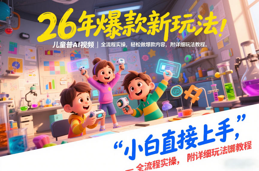 26年爆款新玩法，儿童科普AI视频，全流程实操，轻松做爆款内容，小白直接上手，附详细玩法教程-橡木仓