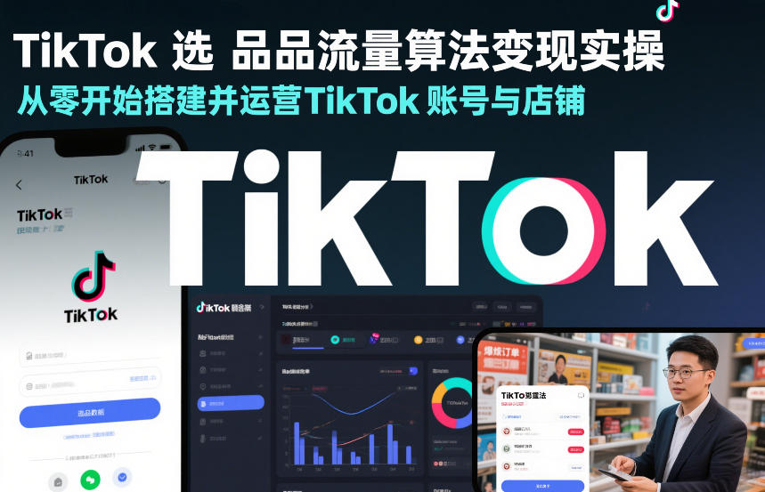 TikTok选品流量算法变现实操，从零开始搭建并运营TikTok账号与店铺-橡木仓