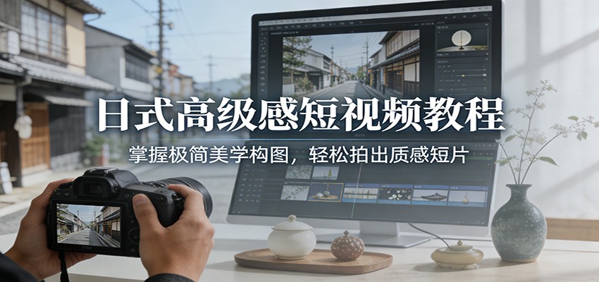 日式高级感短视频教程：掌握极简美学构图，轻松拍出质感短片-橡木仓