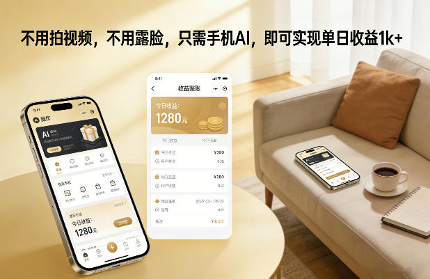 不用拍视频，不用露脸，只需手机AI，即可实现单日收益1k+【揭秘】-橡木仓