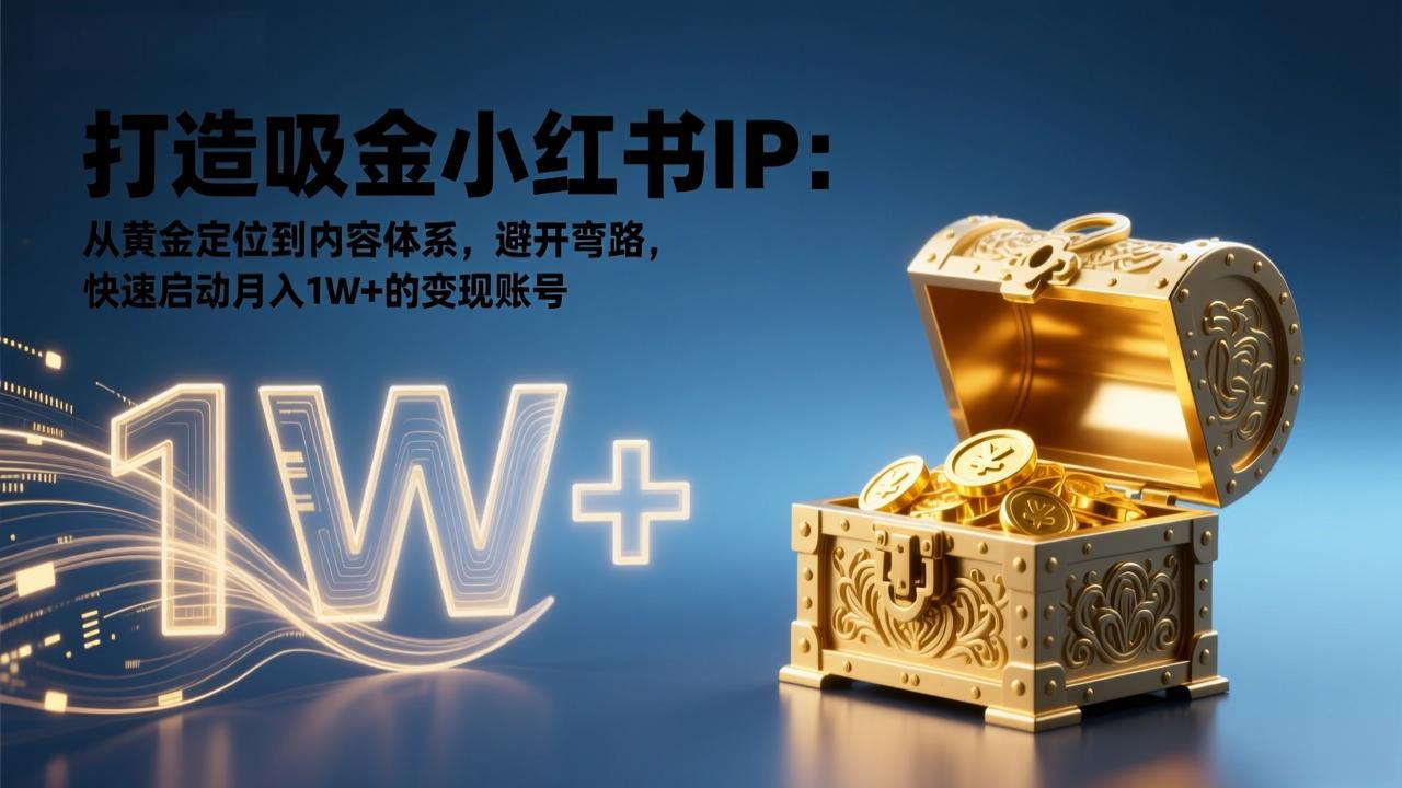 打造吸金小红书IP：从黄金定位到内容体系，避开弯路，快速启动月入1W+的变现账号-橡木仓