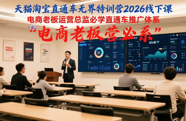 天猫淘宝直通车无界特训营2026线下课，电商老板运营总监必学直通车推广体系-橡木仓