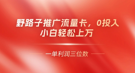 0门槛推广流量卡,一单收益上百,0投入,小白月入过W-橡木仓