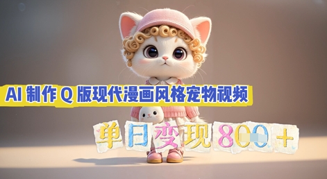 AI制作Q版现代漫画风格宠物视频,单日变现几张-橡木仓