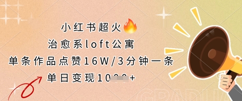 小红书超火的治愈系loft公寓,单条作品点赞16W,3分钟一条,单日变现数张-橡木仓