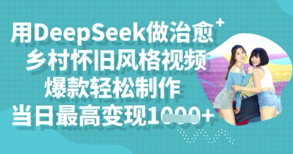 用DeepSeek做治愈乡村怀旧风格视频,爆款轻松制作,当日最高变现多张-橡木仓